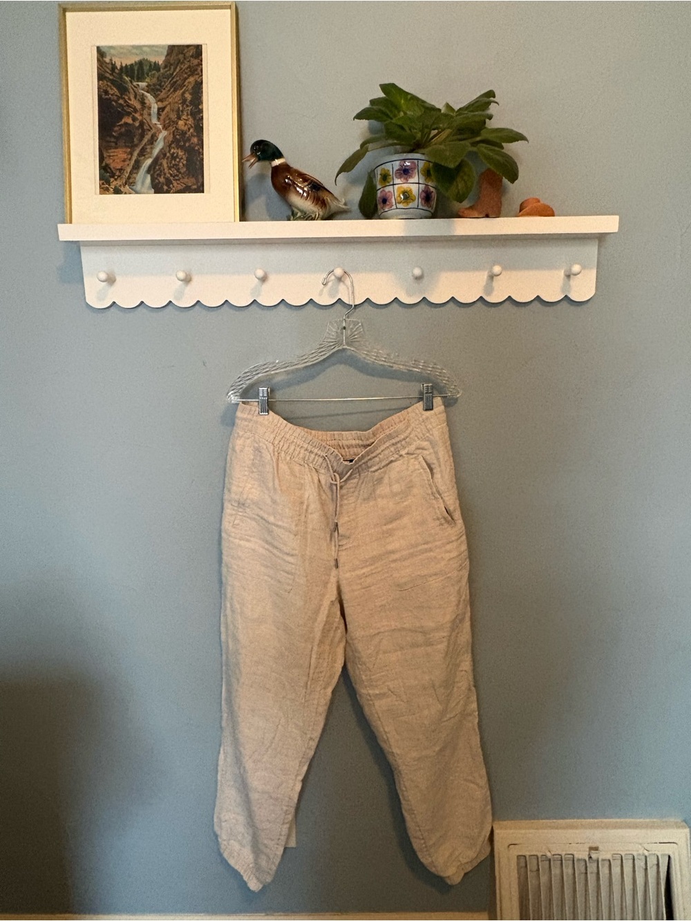 Athleta Light Beige Linen Jogger Pants